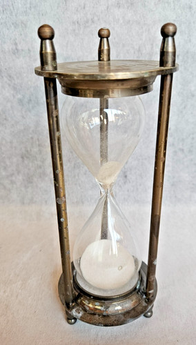 Vintage sablier verre acier - vintage,