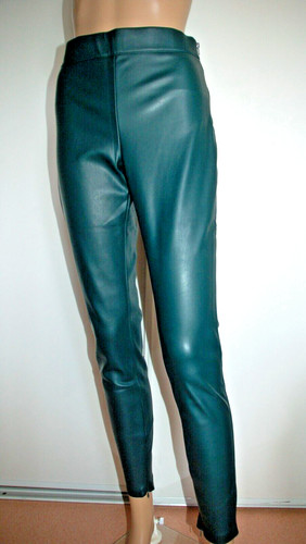 Pantalon vert simili - , cuir