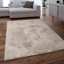Tapis Salon Adulte Poil Long Shaggy Lavable En Machine Moelleux Pelucheux Beige