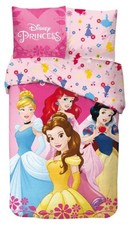 Parure de Lit Princesses Disney Enfant, 100% Coton Oeko-Tex, Lit 1 place