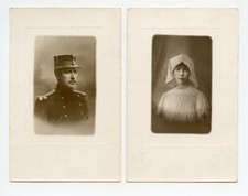 2 CPA . Portraits du roi et la reine de Belgique .Albert et Elisabeth de Bavière