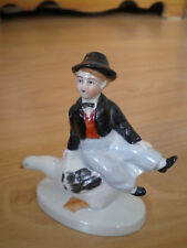 GERMANY PORCELAIN TOOTHPICK HOLDER Blue Crown 1877 GEESE KEEPER