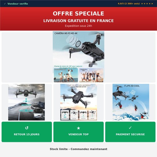 Drone pliable caméra hd - rc,