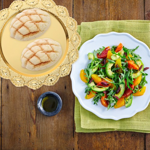 Golden metal snack serving - metal,