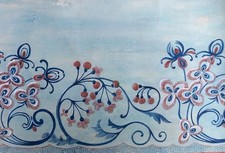 Marguerite Saur Draftsman 20th Century Ink Watercolor Frieze Flowers 1917 Wallpaper