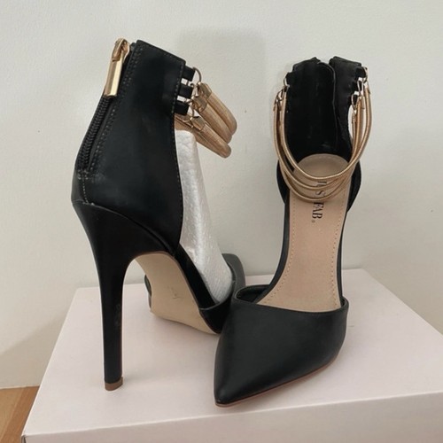 Justfab escarpins cuir noir - escarpins,