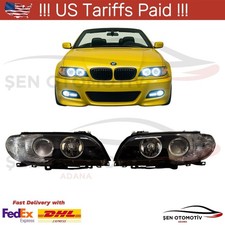Phares pour BMW Série 3 E46 Cabriolet Projecteur Angel Eyes H7 Set 2003-2005