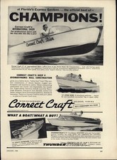1958 PAPER AD Correct Craft International Skier Atom Utility Thunderstreak Boat