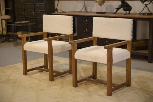 Paire fauteuils brutalistes - fauteuils,