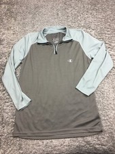 Champion 1/4 Zip Pull Over Mens Size Small Gray Lightweight Stretch