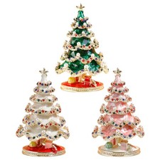 Boîte à bijoux en forme d'arbre de noël, ornements, boîte à bijoux faite à
