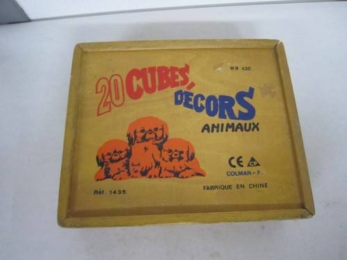 Jeu cubes bois vintage - de,