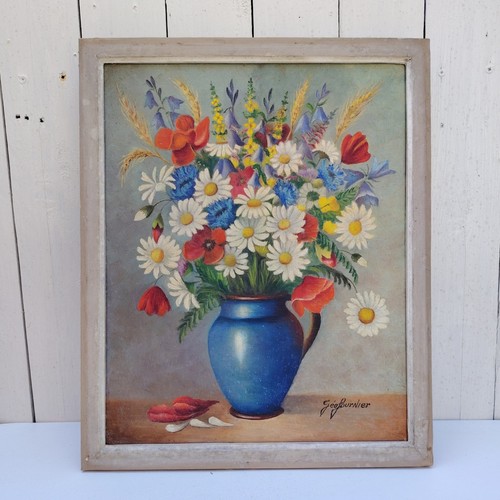 Huile sur toile fleurs - huile,