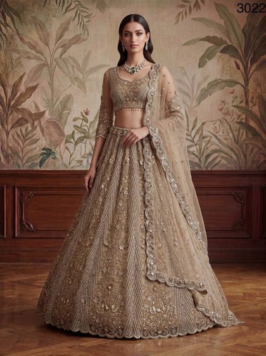 Gold party lehenga choli - gold,