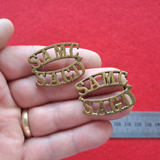 WW2 South Afrcan Medical Corps Regiment Shoulder Title Africa Matching PAIR