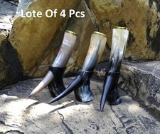 Corne à boire viking avec support, lot médiéval Game of Thrones de 4 pièces