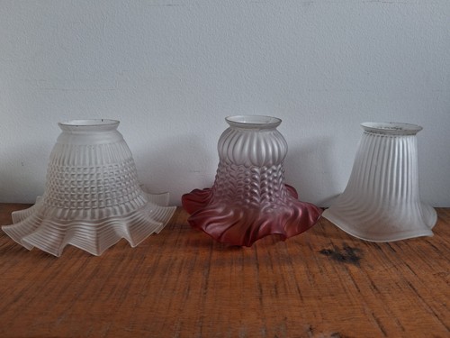 Lot ancienne tulipe verre - ancienne,