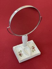 Vintage 70s Porcelain Mirror Makeup Dressing Table