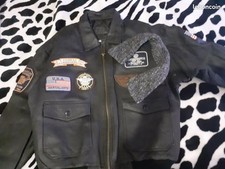blouson style aviateur en cuir