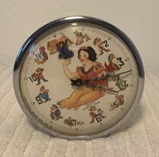 VTG BAYARD 1964 Walt Disney Snow White and the Seven Dwarfs Clock/ Works/ Read