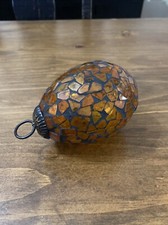 boule de noël ancienne Vintage Ornament Amber Glass