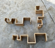 3 étagères bois chene clair neuves decoratives pour livres.