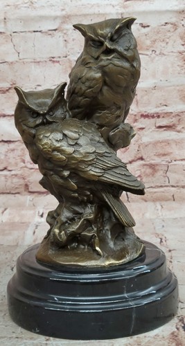 Statue hibou bronze fait - de,