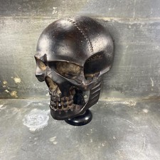 Carved Wooden Human Skull Ramp Ball, Memento Mori Vanity, 1800