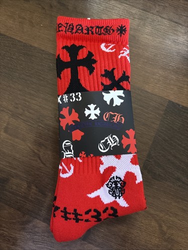 Chrome hearts stencil socks - hearts,