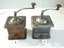 POPULAR ART / 2 antique iron coffee grinders (steel sheet) / collection