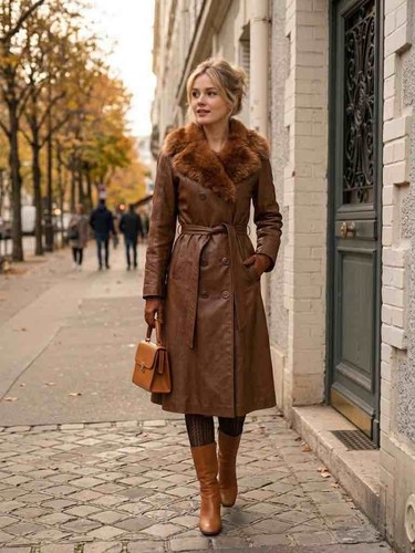 Manteau cuir femme