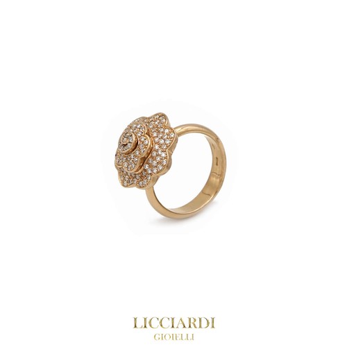Bague femme fleur rose - fleur, or