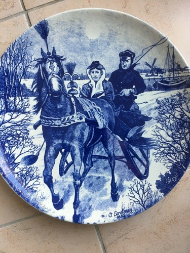 Plat faience delfts - delfts, blauw