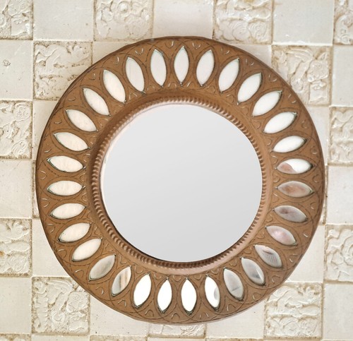 Miroir bronze rond antiquité