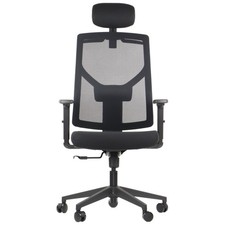 CURTIZ fauteuil de bureau ergonomique pivotant, base en nylon, noir