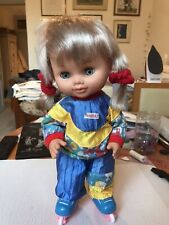 Vds Vintage Doll JESMAR Blonde Roller Skates 35cm Battery Operated Skateboard