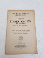 Catalogue de Vente -  Livres Anciens et Modernes L GIRAUD BADIN 21/23 11 1951