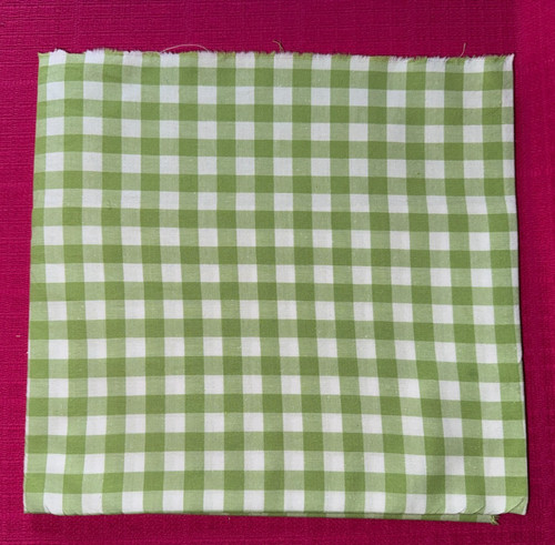 Tissu vintage coton vichy - , vert