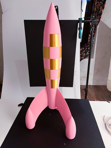 Fusée inspirée tintin rose - inspirée,