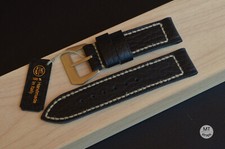 26 mm Bracelet Cuir Noir Fait