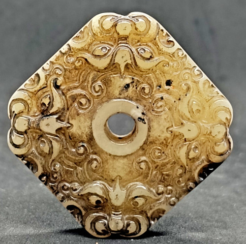 Ancien masque jade - jade, hetian