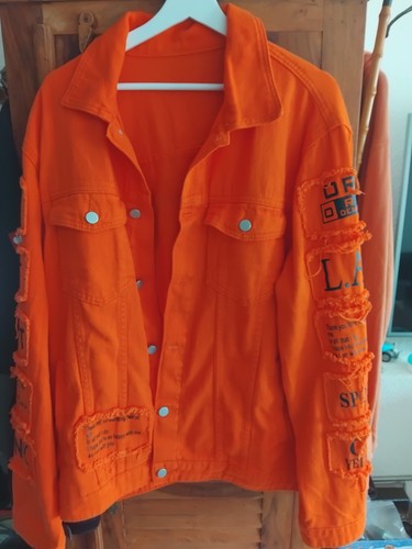 Veste jeans homme - veste, orange