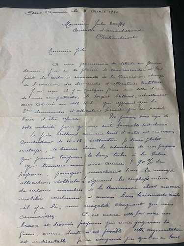 Lettre militaire 1940