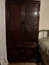 Cherry Red Wood Armoire That’s Detachable ￼￼