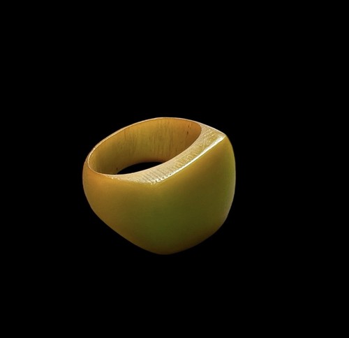 Bague chevalière bakélite - chevalière,