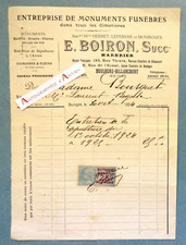 ● Boulogne Billancourt 1921 E Boiron marble invoice Bousquier Begala (Seine)