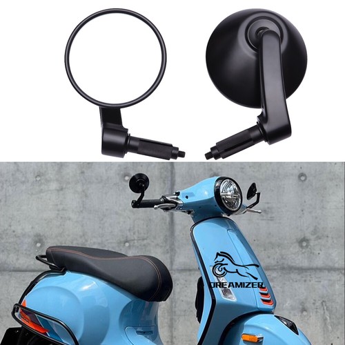 Black round aluminum rearview - round,