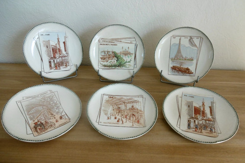 Six assiettes dessert - six,