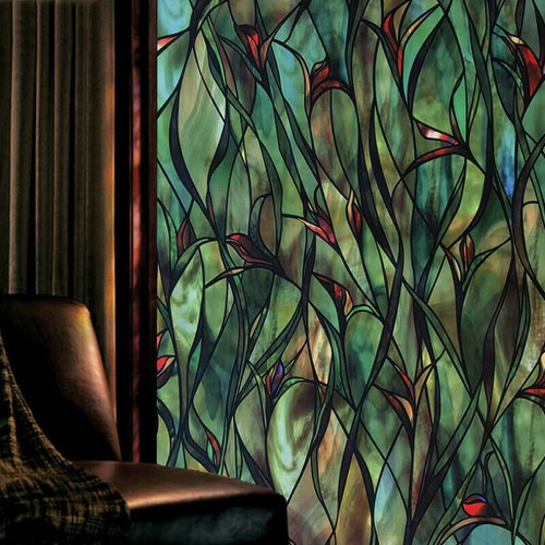 Orchidée vitrail porte - orchidée,
