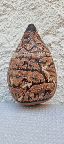 Old wooden african calabash - old,